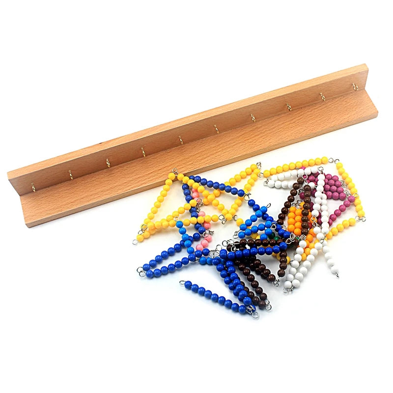 Montessori Colored Beads Chain – 1–10 Counting & Math Toy for Kids (3+)