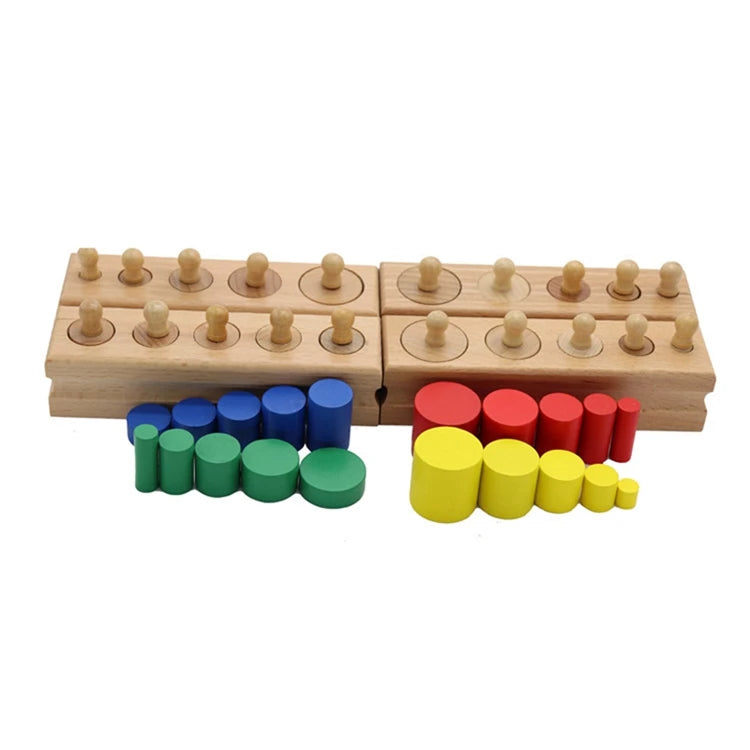Montessori Socket Cylinders – Wooden Cylinder Block Set for Kids (3+)