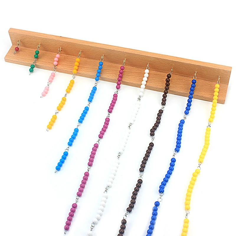 Montessori Colored Beads Chain – 1–10 Counting & Math Toy for Kids (3+)