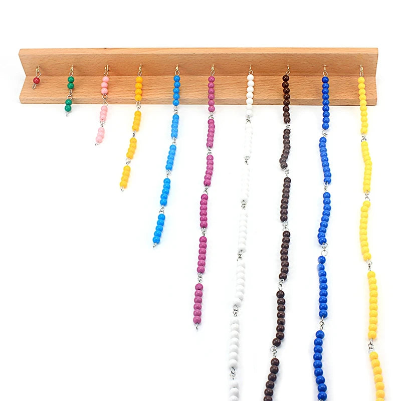 Montessori Colored Beads Chain – 1–10 Counting & Math Toy for Kids (3+)