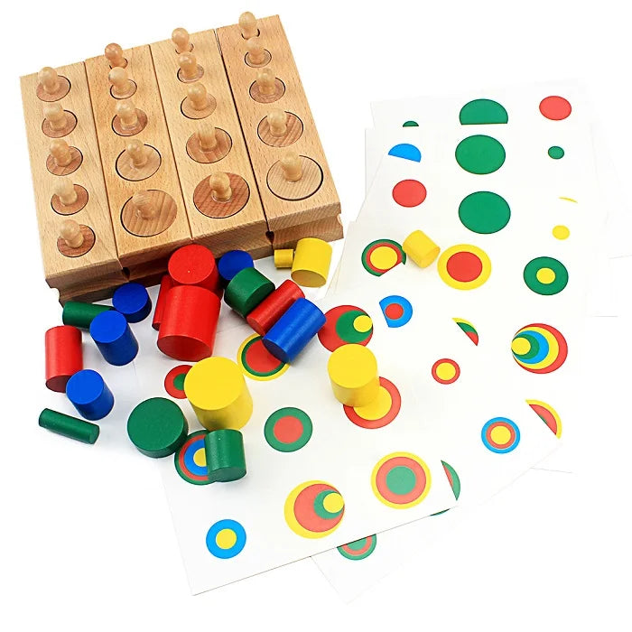 Montessori Socket Cylinders – Wooden Cylinder Block Set for Kids (3+)