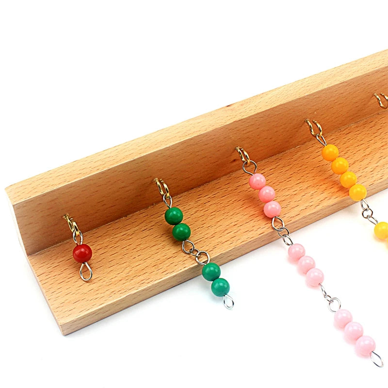 Montessori Colored Beads Chain – 1–10 Counting & Math Toy for Kids (3+)