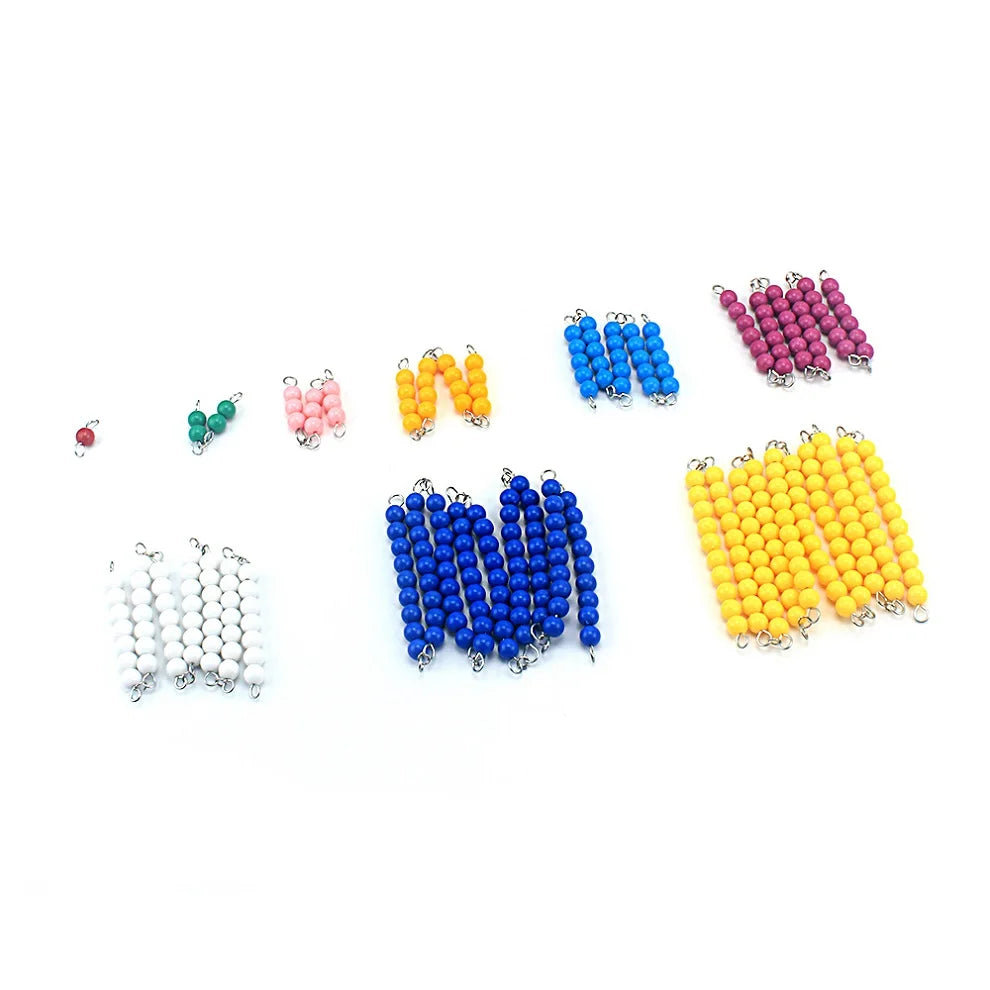 Montessori Colored Beads Chain – 1–10 Counting & Math Toy for Kids (3+)