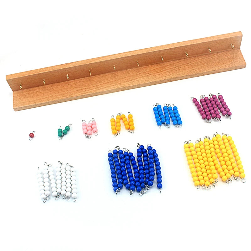 Montessori Colored Beads Chain – 1–10 Counting & Math Toy for Kids (3+)