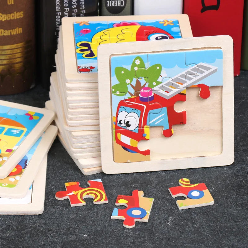 Montessori Wooden Picture Puzzles – Early Learning Matching Boards (2–4 yrs)