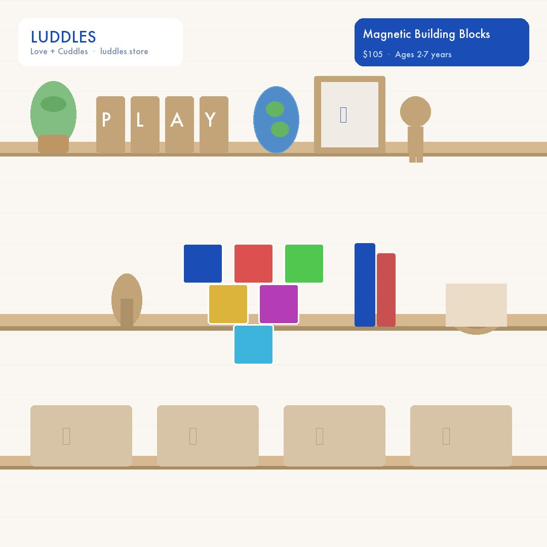 The Luddles Premium Magnetic Building Blocks — 48 Pieces