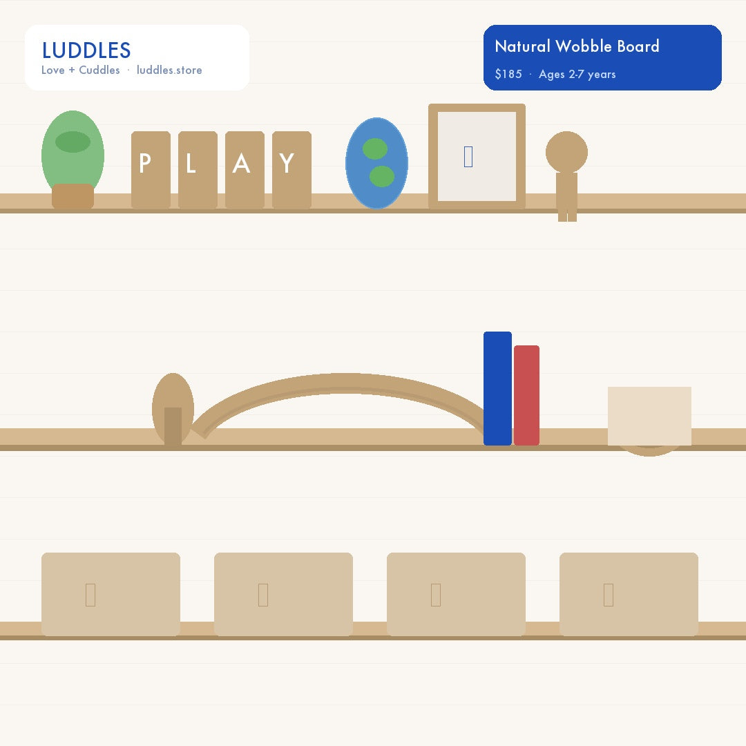 The Luddles Natural Wobble Board — 37 Inch