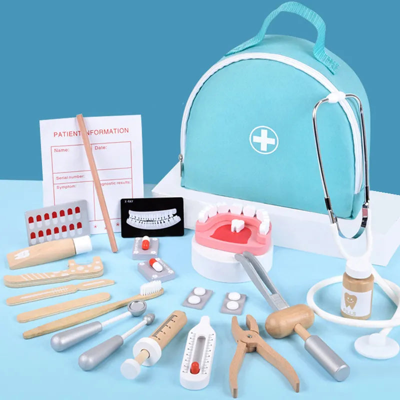 Wooden Dentist Play Set – Pretend Doctor Kit for Kids Educational Toy (3+)