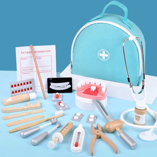 Wooden Dentist Play Set – Pretend Doctor Kit for Kids Educational Toy (3+)