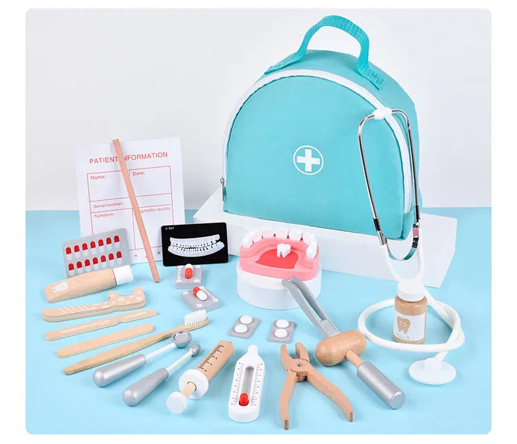 Wooden Dentist Play Set – Pretend Doctor Kit for Kids Educational Toy (3+)