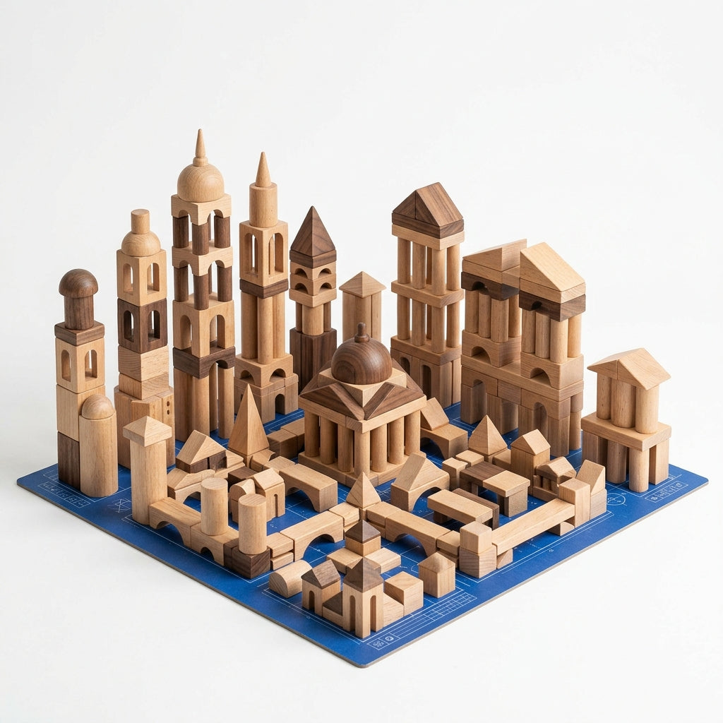 Architecture & Engineering Block Set — 120 hardwood pieces