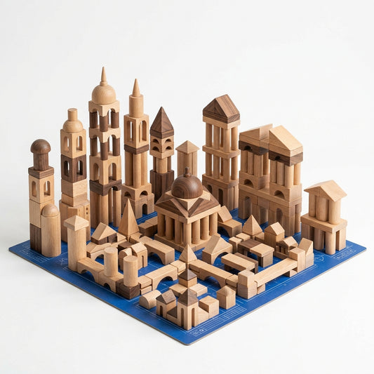 Architecture & Engineering Block Set — 120 hardwood pieces