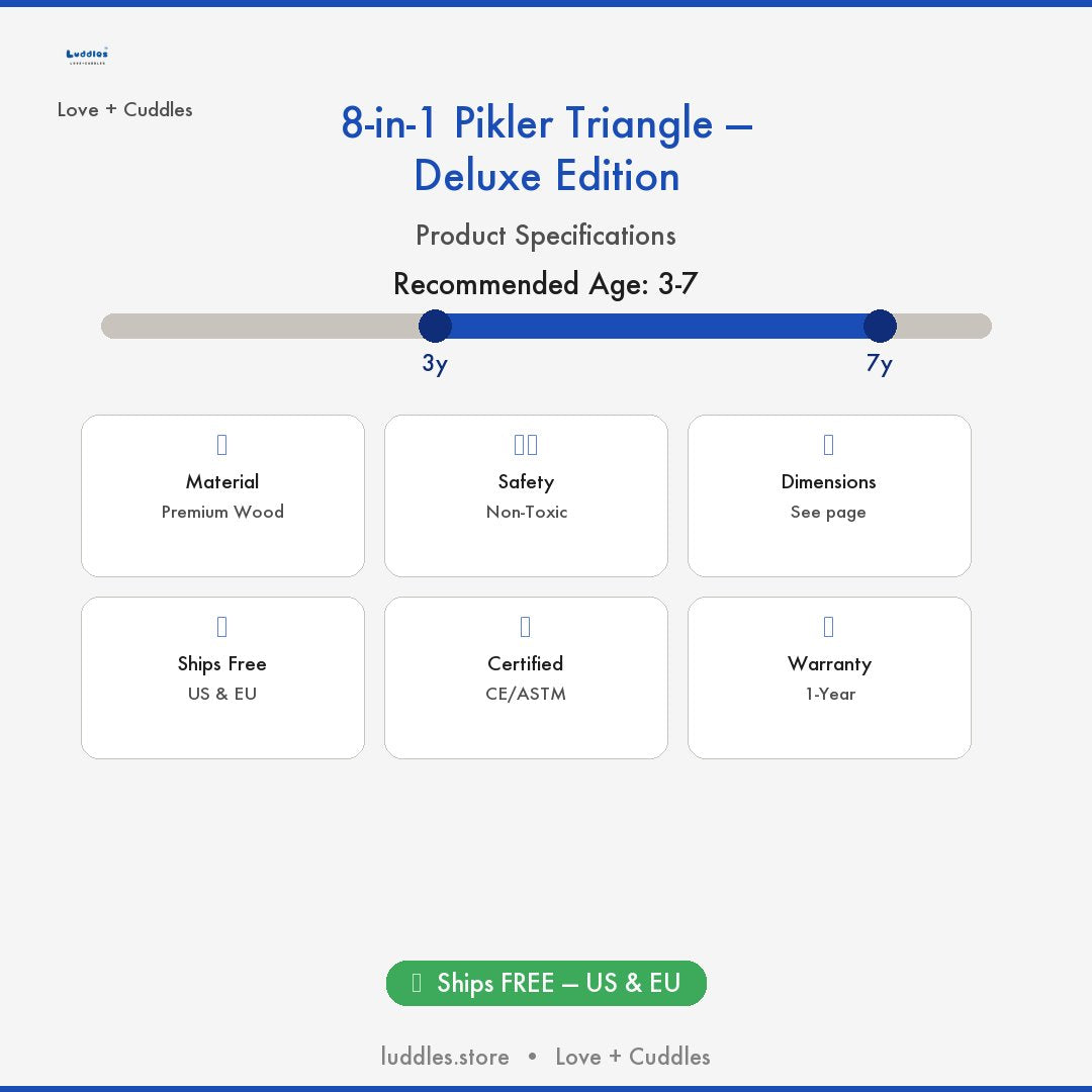 The Luddles 8-in-1 Pikler Triangle — Deluxe Edition