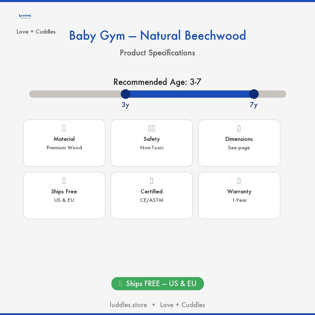 The Luddles Baby Gym — Natural Beechwood