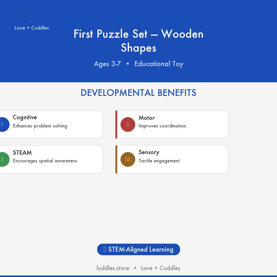 The Luddles First Puzzle Set — Wooden Shapes