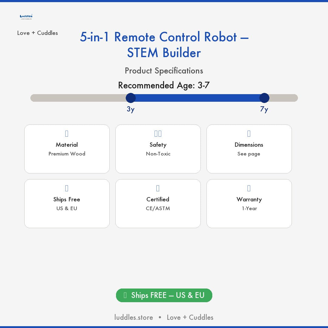 The Luddles 5-in-1 Remote Control Robot — STEM Builder