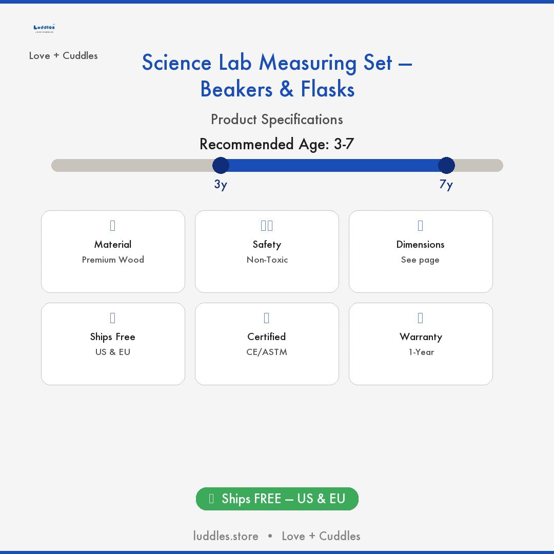 The Luddles Science Lab Measuring Set — Beakers & Flasks