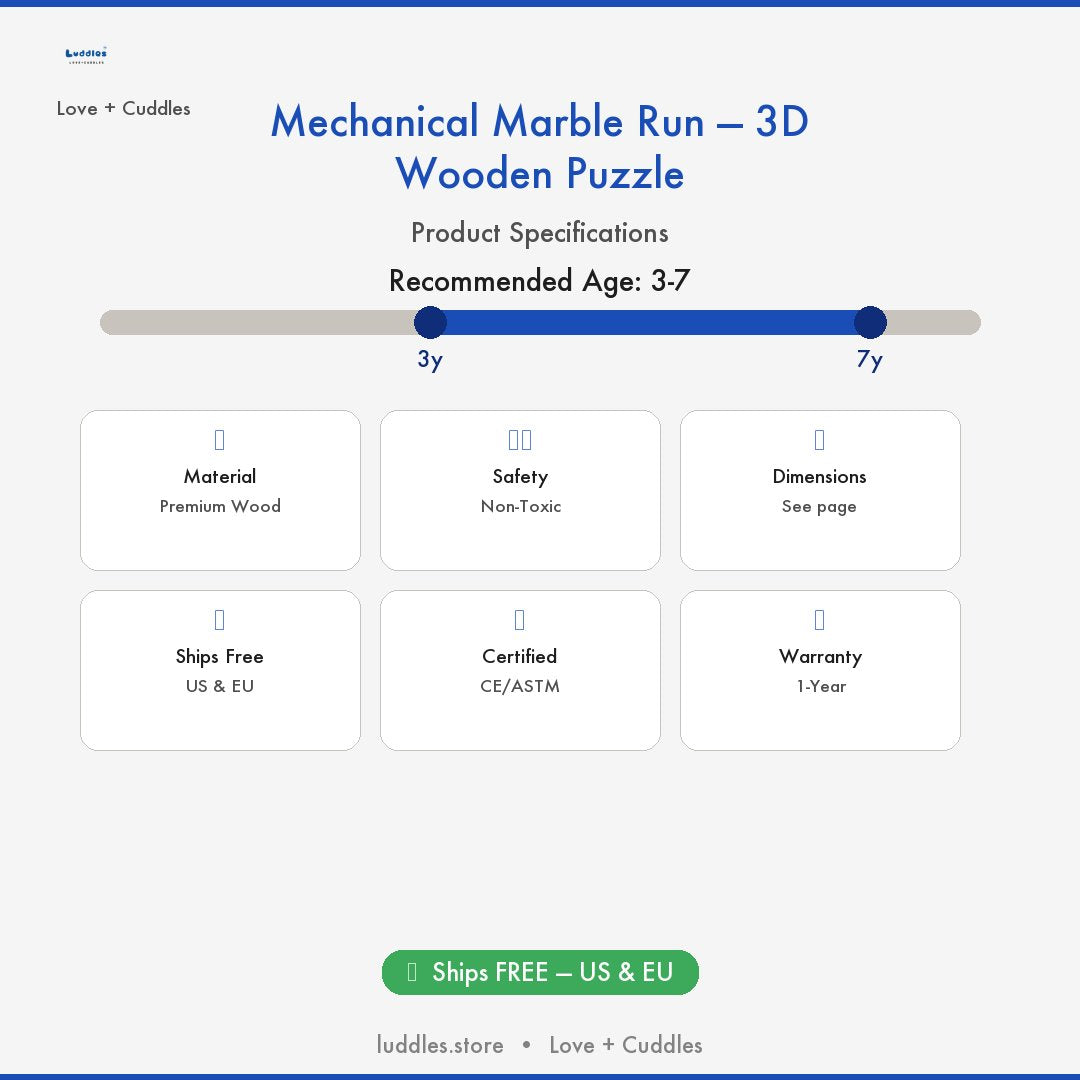 The Luddles Mechanical Marble Run — 3D Wooden Puzzle