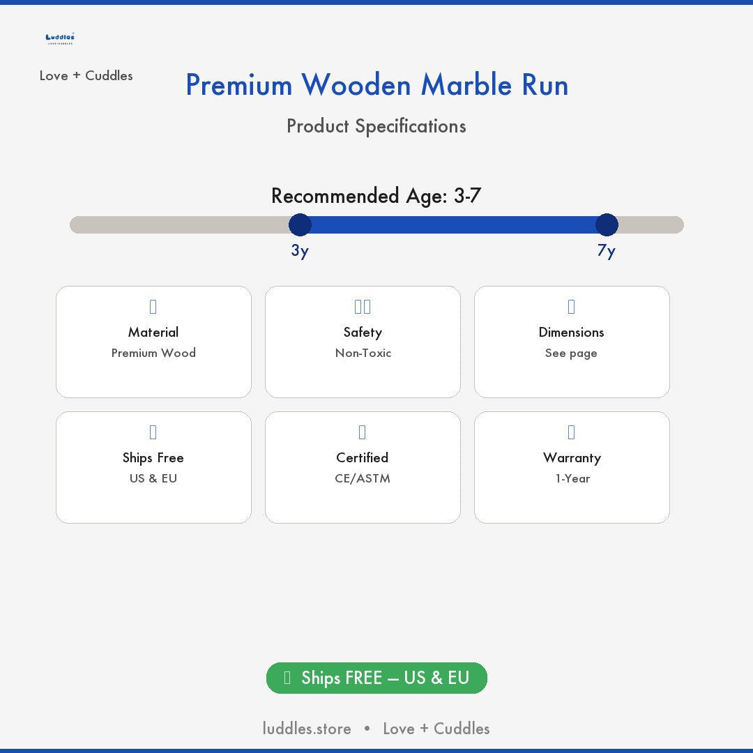 The Luddles Premium Wooden Marble Run
