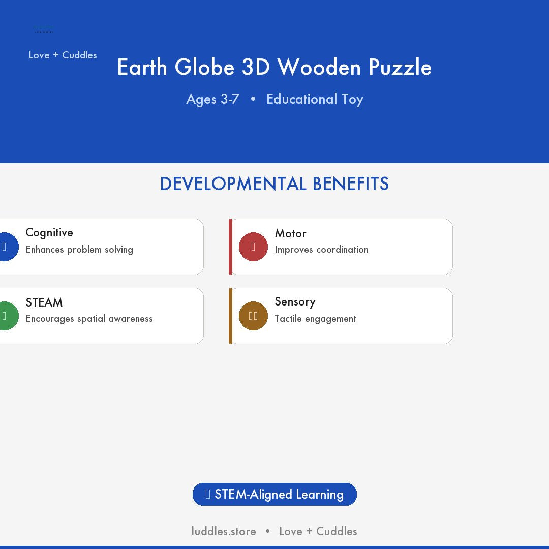 The Luddles Earth Globe 3D Wooden Puzzle