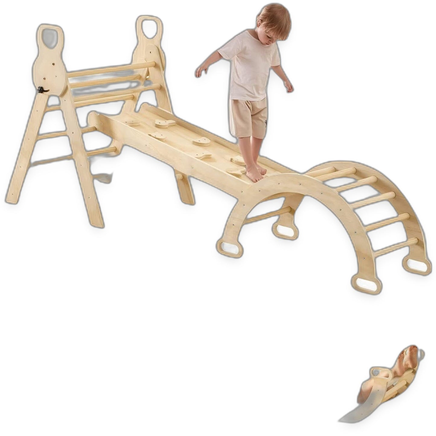 The Luddles 7-in-1 Pikler Triangle Climbing Set