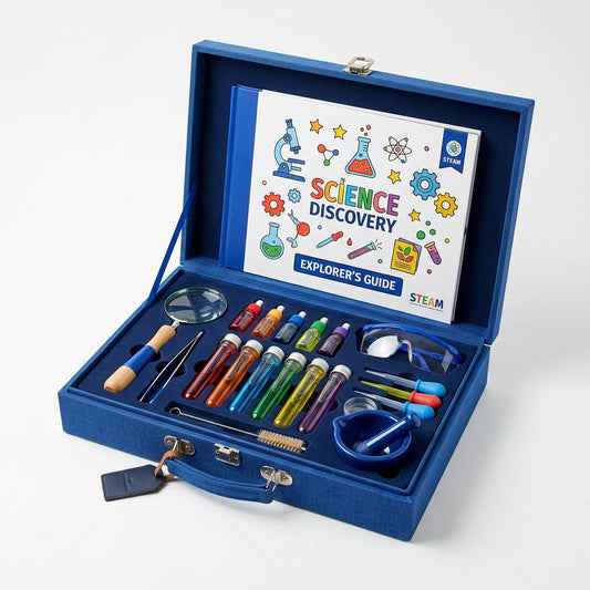 Junior Science Exploration Kit — 25 experiments in linen case